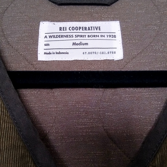 NWT REI Co-Op Norseland Insulated Army Cot Green Quilted Corduroy Medium Jacket - Picture 4 of 10